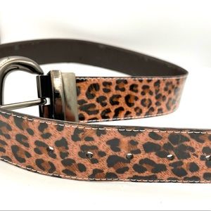Betsy Johnson Pink Leopard Print Shiny Belt
